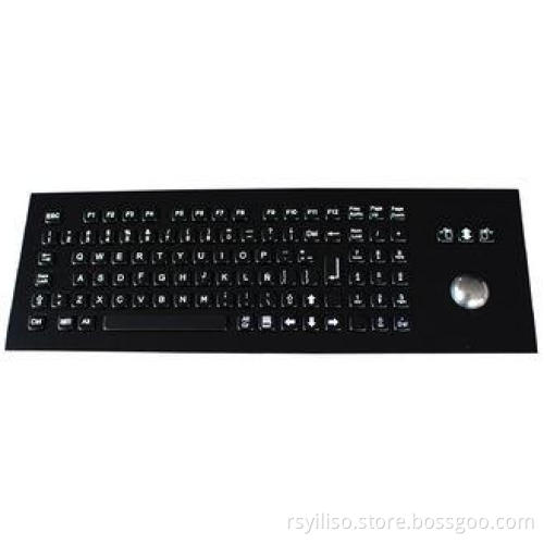 IP65 dynamic vandal proof industrial black metal keyboard w